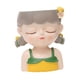 thumbnail image 2 of Maceta decorativa con diseño de niña de dibujos animados para interior/exterior, balcón y dormitorio. Gris amarillo, 2 of 9