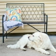 thumbnail image 6 of Sunnydaze 2-Person Argyle Diamond High Back Iron Outdoor Garden Bench, Black, 6 of 8