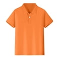 thumbnail image 1 of Tween Boy T Shirt Kids Tween Girls Short Sleeve Button Closure Comfortable Soft Tees Tops for Tween Boy Size 10-12T,Orange, 1 of 6