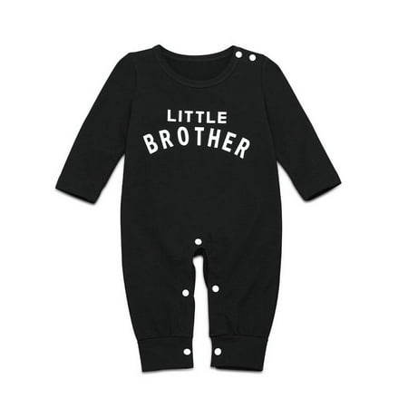 

elfinBE Newborn Baby Boy Letter Solid Color Long Sleeved Jumpsuit Outfits， 0-18Months