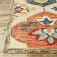 thumbnail image 3 of Geometric Floral Eclectic Modern Bohemian Handmade Wool Indoor Area Rug, Cream-Rust, 4' x 6', 3 of 7