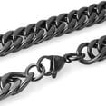 thumbnail image 2 of EOEMY 8mm-19mm Black Plated Men'S 316L Stainless Steel Curb Cuban Link Chain Necklace-Black-8mm-26Inch Or 66Cm, 2 of 6