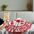 thumbnail image 3 of 70th Birthday Soft Flannel Fleece Throw Blanket, 70 Years Congrats Grunge Looking Stamp in Vintage Old Design, Cozy Plush for Indoor and Outdoor Use, 60" x 80", White Red, by Ambesonne, 3 of 5