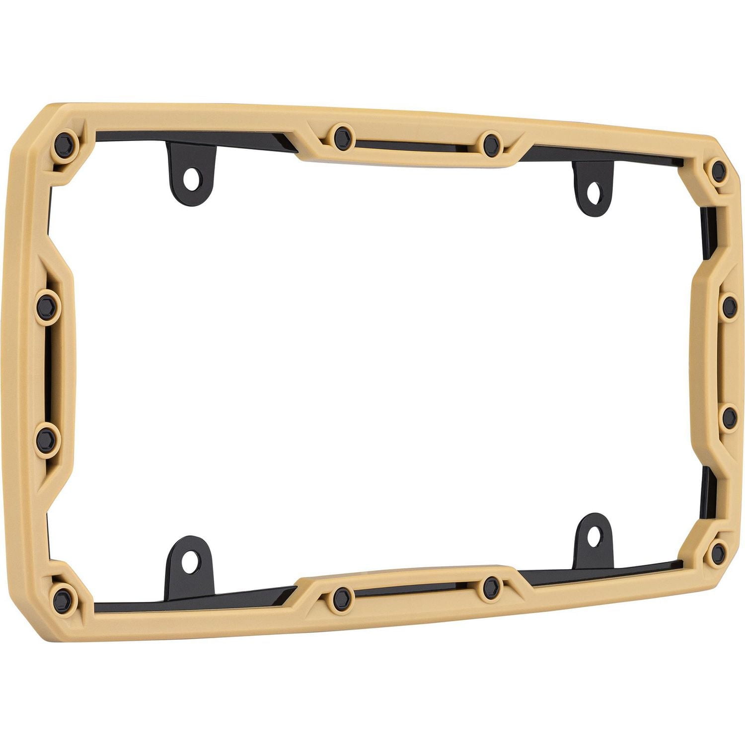 Cruiser Accessories Beadlock License Plate Frame, Matte Tan/Black, License Plate Frame