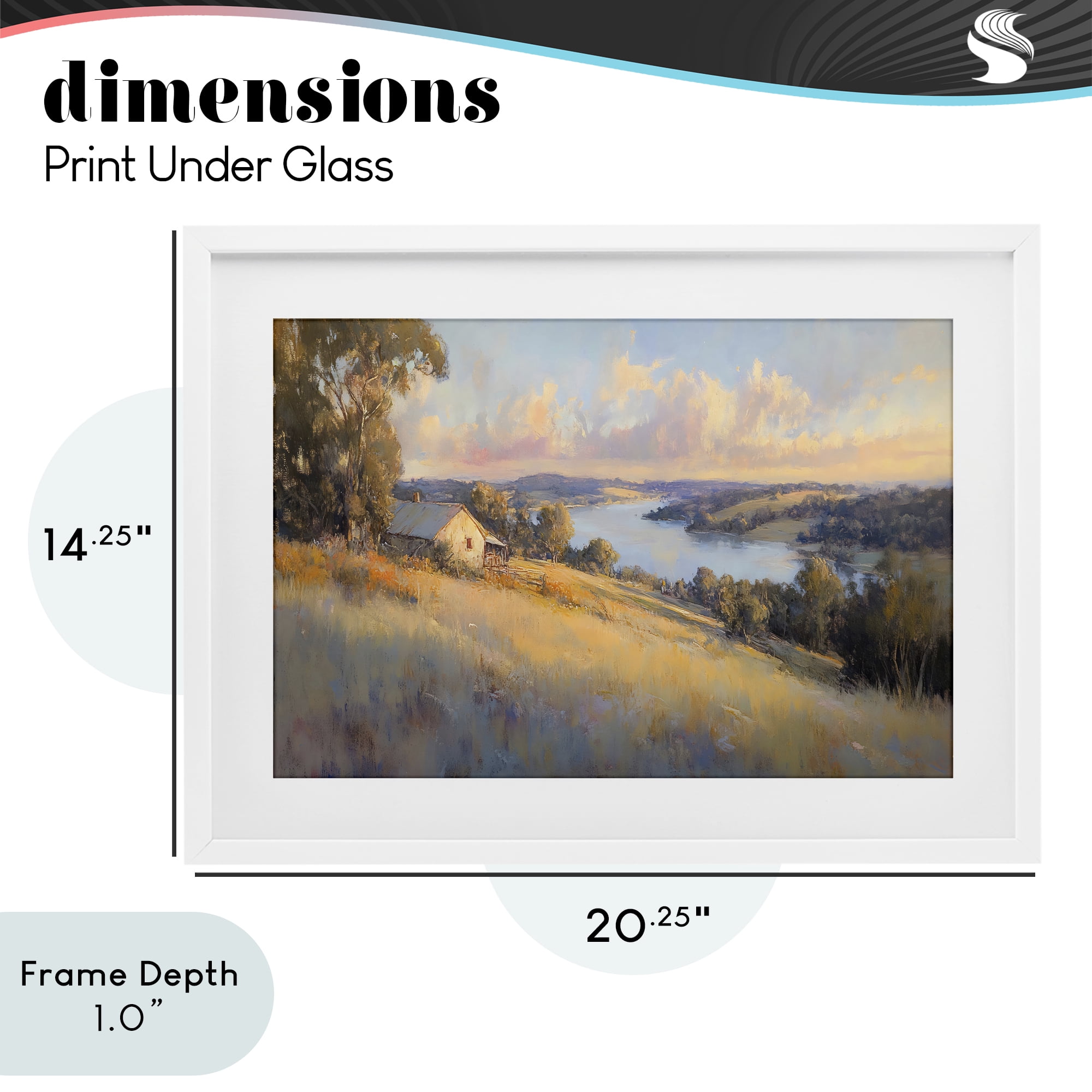 Stupell Industries Hilltop Cottage in Sunset Glow White Framed Print Under Glass, design by Creative Studio