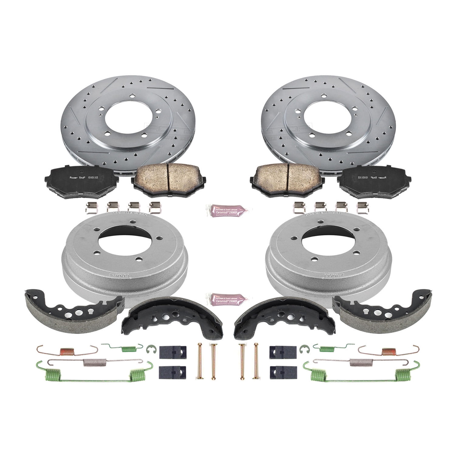 PowerStop Front and Rear Z23 Evolution Sport Brake Pad Rotor Drum and Shoe Kit Fits: SUZUKI Select Models K15185DK