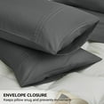 thumbnail image 5 of JELLYMONI 3 Pieces Luxury Soft Microfiber Sheets Set ,16" Deep Pocket Queen Size Silky Bedding Sheets & Pillowcases（Twin, Dark Grey), 5 of 6