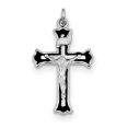 thumbnail image 1 of Charme Crucifix Intérieur Émaillé en Argent Sterling Rhodié QC3423 (28mm x 16mm), 1 of 2