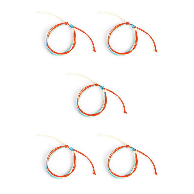 sweethay trenzada Multicolor cuerda de mano única accesorios universales para mujer regalo creativo para chicas adolescentes naranja + azul Naranja+Azul 5Conjunto