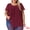 Burgundy, variant on Women's Plus Chiffon Ruffle Double-Layered Top 1X Navy Blue