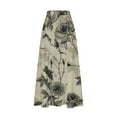 thumbnail image 5 of Long Skirts for Women Summer Vintage Floral Printed Elastic Waisted Pleated Skirt with Pocket Plus Size Maxi Skirt on Clearance, 5 of 5