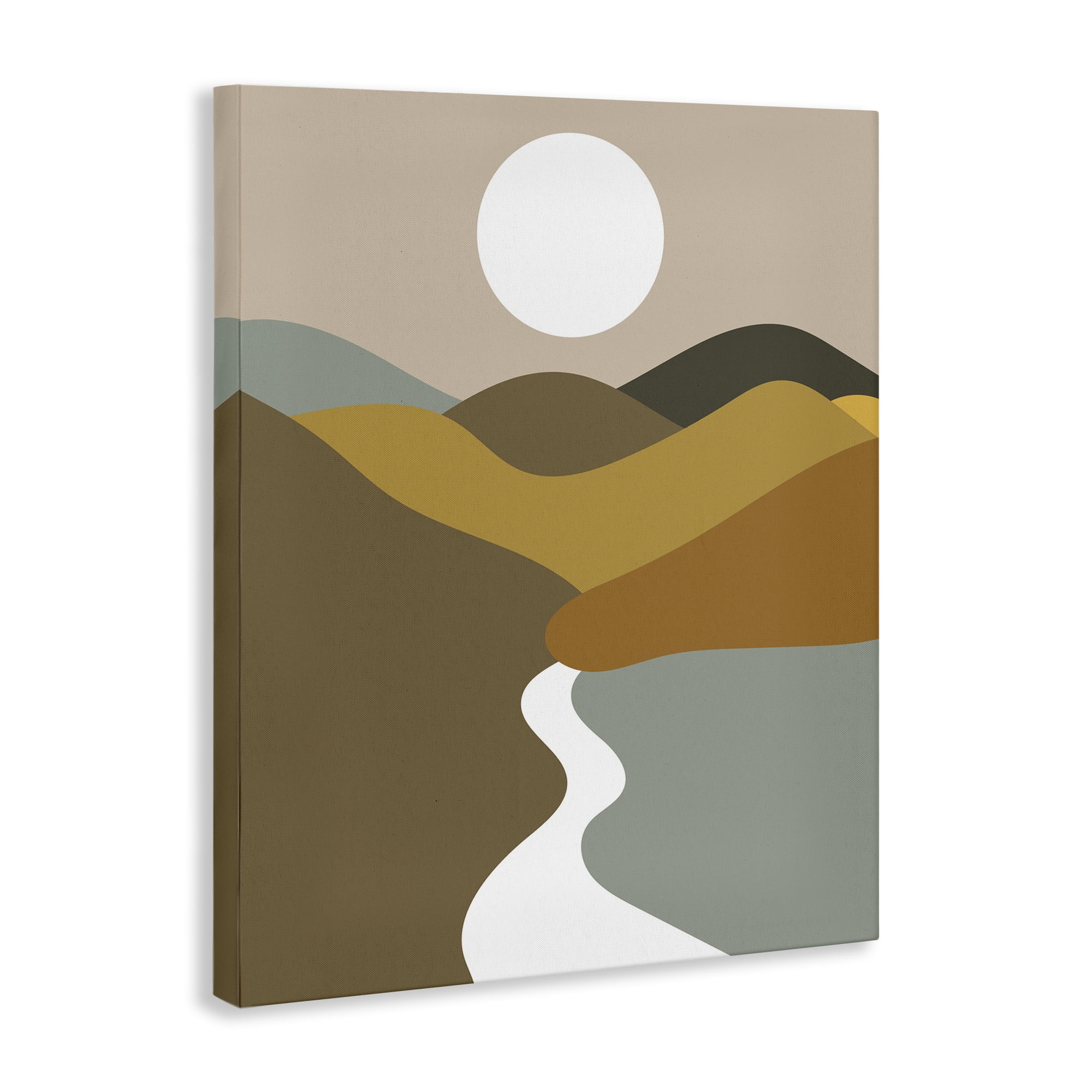 Stupell Industries River Towards Mountains Landscape Painting Gallery Wrapped Canvas Art Print Wall Art, 16 x 20