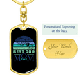 thumbnail image 3 of Best Dog Mom Ever Blue Green  Stainless Steel or 18k Gold Premium Swivel Dog Tag Keychain, 3 of 16