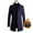 Navy, variant on Men's Premium Wool Blend Double Breasted Long Pea Coat Wine 10(XL)