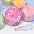 thumbnail image 4 of Purpurina holográfica mixta Hexagonal para decoración de uñas, lentejuelas rosas, efecto espejo de polvo, escamas gruesas, accesorios de esmalte de Gel, 4 of 4