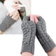 thumbnail image 5 of 1 par de guantes de punto de medio dedo, jacquard acrílico, cálidos, gruesos y suaves, color gris, para invierno., 5 of 12