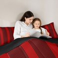 thumbnail image 4 of Castle Fairy Retro Thin Vertical Stripe King Size Comforter Sets 3pcs,Abstract Wide Band Comforters King Size,Red Black,Reversible,1 Comforter and 2 Pillowcases, 4 of 6