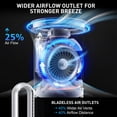 thumbnail image 3 of ADVWIN Smart Bladeless Tower Fan, 26ft/s Fast Cooling, 24 Speeds, App Control, 90° Oscillation, Silver, 3 of 10