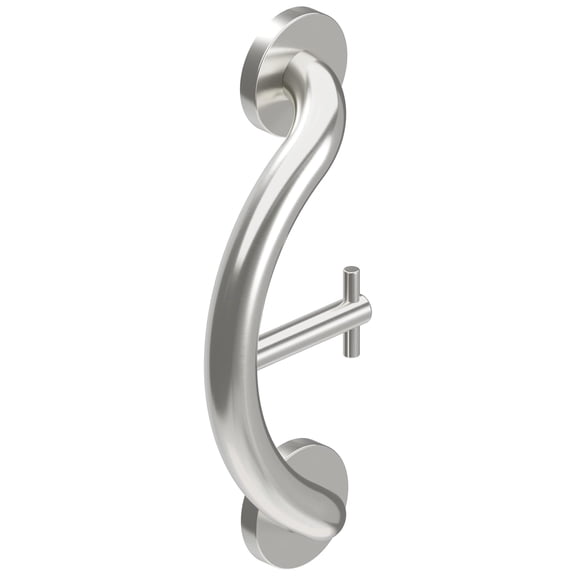 Plus 2-in-1 Towel/Robe Hook and Grab Bar, 14.5 inch | ADA Compliant Handicap Bathroom Safety Bar for Seniors, Wall-Mounted, Brushed Steel