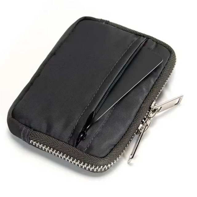 Cartera para Hombre con Espacio para Guardar Auriculares: Tarjetero Multifuncional y Monedero con Cremallera para Viajes