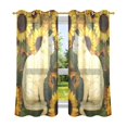 thumbnail image 2 of White Cat Sunflowers Blackout Curtains Thermal Insulation 63 inch Grommet for Bedroom Living Room Bathroom Kitchen Windows 2 Pack, 2 of 6