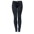 thumbnail image 3 of Womens Juniors slime Stretch Denim Rhinestone Studded Black / Blue JEANS U-Cute, 3 of 4