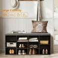 thumbnail image 2 of FDW Shoe Bench Storage Bench with Padded Seat 10 Compartments Holds Up to 600 lb,Black, 2 of 7