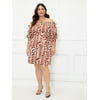 ELOQUII Elements Women's Plus Size Trapeze Off The Shoulder Dress