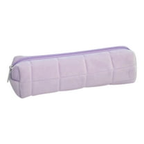 Plush Pen Pencil Case, Cute Slim Pen Bag Small Pencil Pouch Lovely Stationery Bag Portable Cosmetic Bag Zipper Bag for Pen Pencils Markers Purple