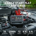 thumbnail image 3 of JC400 9-in-1 Battery Charger and Jump Starter, 2500A 6V/12V Portable Jump Box for Car（8.5L Gas/6.5L Diesel）750mA/1A/2A Automotive Battery Maintainer, Trickle Charger and Desulfator, 3 of 11