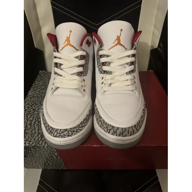 Ni - ke Ni - ke Air Jordan 3 Retro Sneaker Cardinal Red White Men's Size 9 CT8532-126
