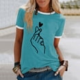 thumbnail image 3 of Lolmot T-shirt à Manches Courtes Ample pour Femmes, Mode Décontractée, Imprimé, Col Rond, Chandail, 3 of 4