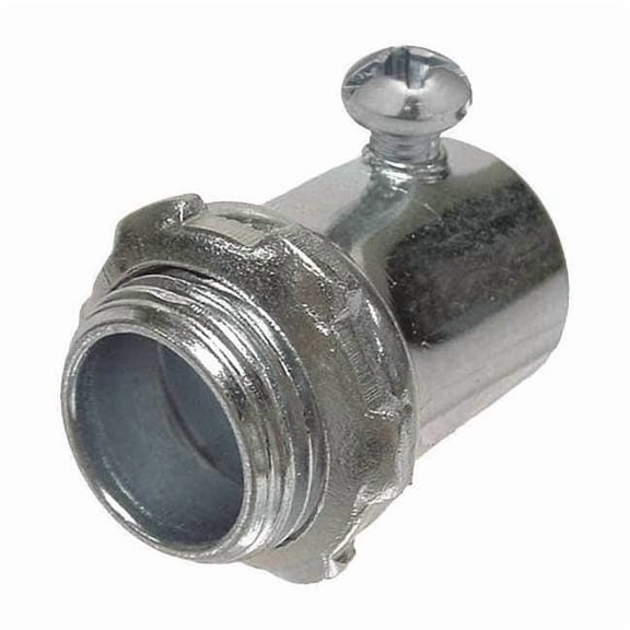 Raco EMT Grounding Connector, 2 in, Set Screw, Steel, Zinc Plated, Gray 2008