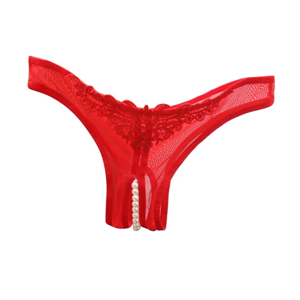 Sexy Women's Silk G-String Thong With Lace