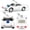 White, variant on Bluetooth Speaker with Retro Car Design, LED Lights, FM Radio, USB/SD/AUX, 10.25 in Red