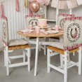 thumbnail image 3 of Farmhouses Horseshoes Chair Covers Set of 4 Roses Leaves Retro Vintage Paper Chair Back Covers Stretch Removable Washable Slipcovers Protector for Dining Room Kitchen Party Decor, 3 of 9