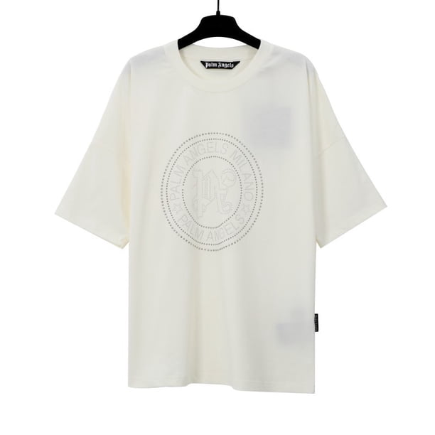 Comercio exterior pa angel marca de moda árbol de coco llama letra logo graffiti flujo pintura Camiseta de manga corta ropa de pareja2275 # blanco