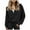 a-Black27152, variant on VNKIDY Women's Sweatshirt Solid Color Half Zip Sweatshirt Long Sleeve Loose Fit Pullover With Collared Design For Casual Daily Wear Trendy Tops