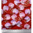thumbnail image 1 of Soimoi Tissu Poly Georgette Feuilles & Lilas Imprimé Floral 1 Yard 42 Pouces de Large, 1 of 1
