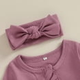 thumbnail image 3 of Bellafa Newborn Fall Winter Clothes Baby Girl Long Sleeve Romper Zipper Onesie Footies Jumpsuit + Headband 2Pcs Coming Home Outfit, 3 of 7