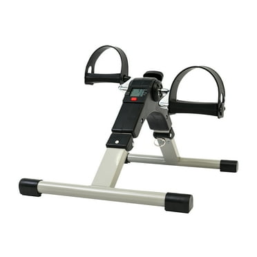 Under Desk Exercise Bike Pedal Exerciser, Fully Assembled Pedal Exerciser for Seniors, Foldable Mini Exercise Bike for Office Fitness with LCD Display, Peddler Exerciser for Arm & Leg Workout