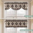 thumbnail image 5 of Brown Aztec Tie Up Valance Curtains for Windows, Kitchen Curtains Window Treatments, Boho Southwest Ethnic Neutral Motifs Short Window Shades Valances for Bedroom Bathroom Cafe 42"x12", 5 of 8