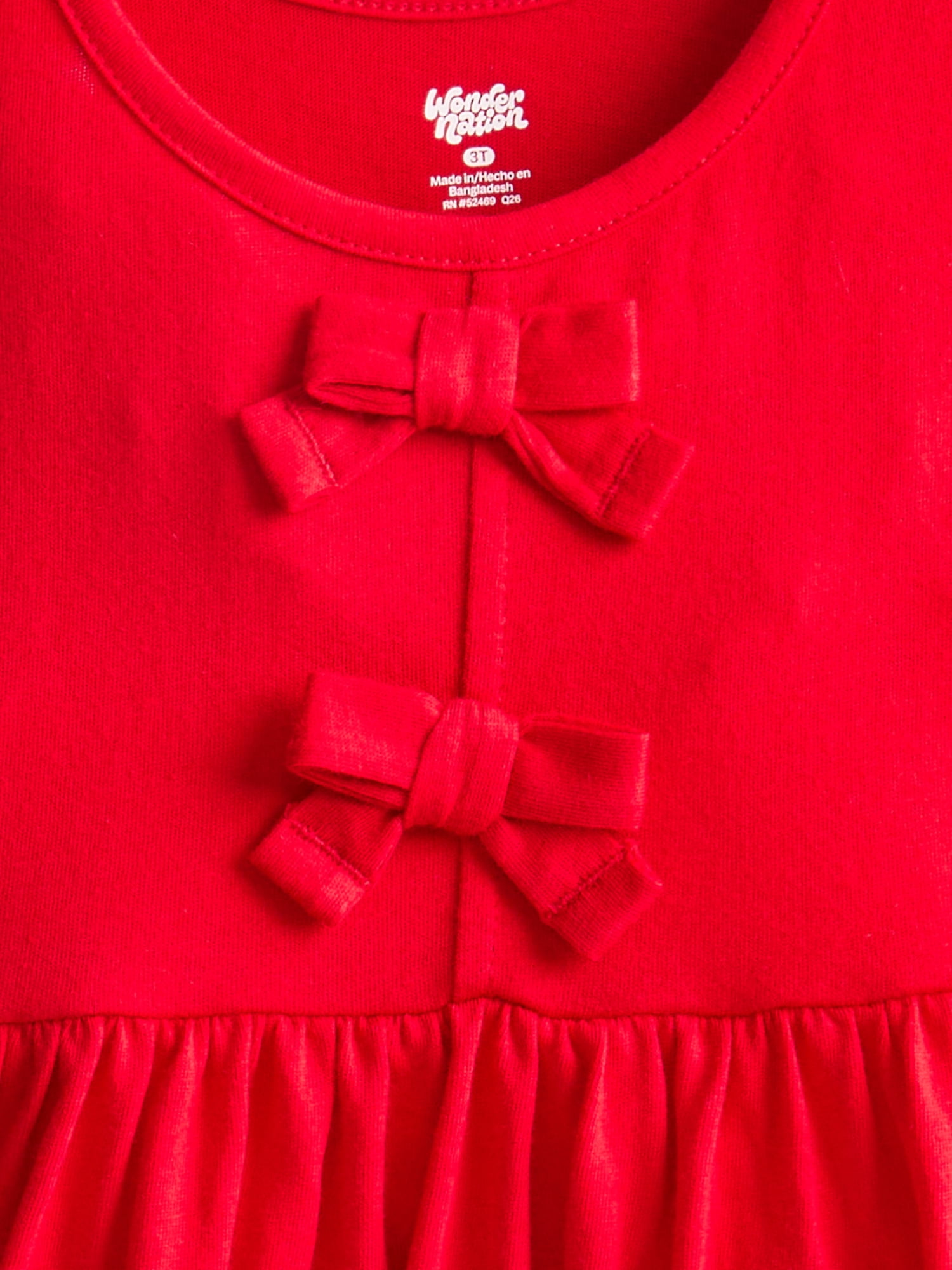 Wonder Nation Toddler Girls Peplum Top with Short Puff Sleeves, Sizes 18M-5T