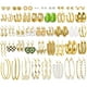 thumbnail image 1 of Juego de 44 pares de aretes de aro de oro para mujeres y niñas, paquete de aretes de perlas llamativos con forma de corazón, joyería de aros gruesos hipoalergénicos para regalo de fiesta de cumpleaños Rojo Verde, 1 of 6