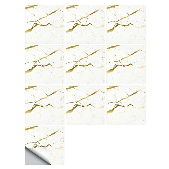 adviicd 10 Pieces Marbless Tile Stickers Peel And Stick Waterproof Self Adhesive Granites Flooring 3D Wall Tile Stickers For Kitchen Bathroom Living Room