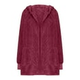 thumbnail image 4 of Ounisa Womens Cable Knit Hooded Long Cardigans Open Front Slouchy Cardigan Sweater Trench Coat Jacket with Pockets, 4 of 7