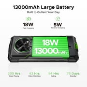 DOOGEE Fire 5 Pro Rugged Phone, Android 15 with Triple Card Slot & Gemini AI, 13000mAh Battery, Octa Core, 20GB+128GB/2TB, 6.6 HD+90Hz, IP68 Waterproof, NFC/OTG
