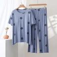 thumbnail image 2 of Jamicy Womens Lounge Set 2026 Summer Comfy 2 Piece Outfits Oversized Crew Neck Short Sleeve Tops & Wide Leg Pant Matching Sets Clothing, 2 of 9
