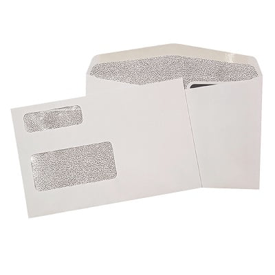 Enveloppe-t4, Double Fenêtre 5-3/4" X 9", 24Lb Blanc 25/Pack