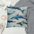 thumbnail image 2 of Qinduosi Sea Life Whale&amp;Shark Educational Ocean Animal Chart Reversible Throw Pillow Cover Pillowcase Fish Theme Inch Decor for Home Room Dorm Gifts for Sea Life Lovers Students White, 2 of 5